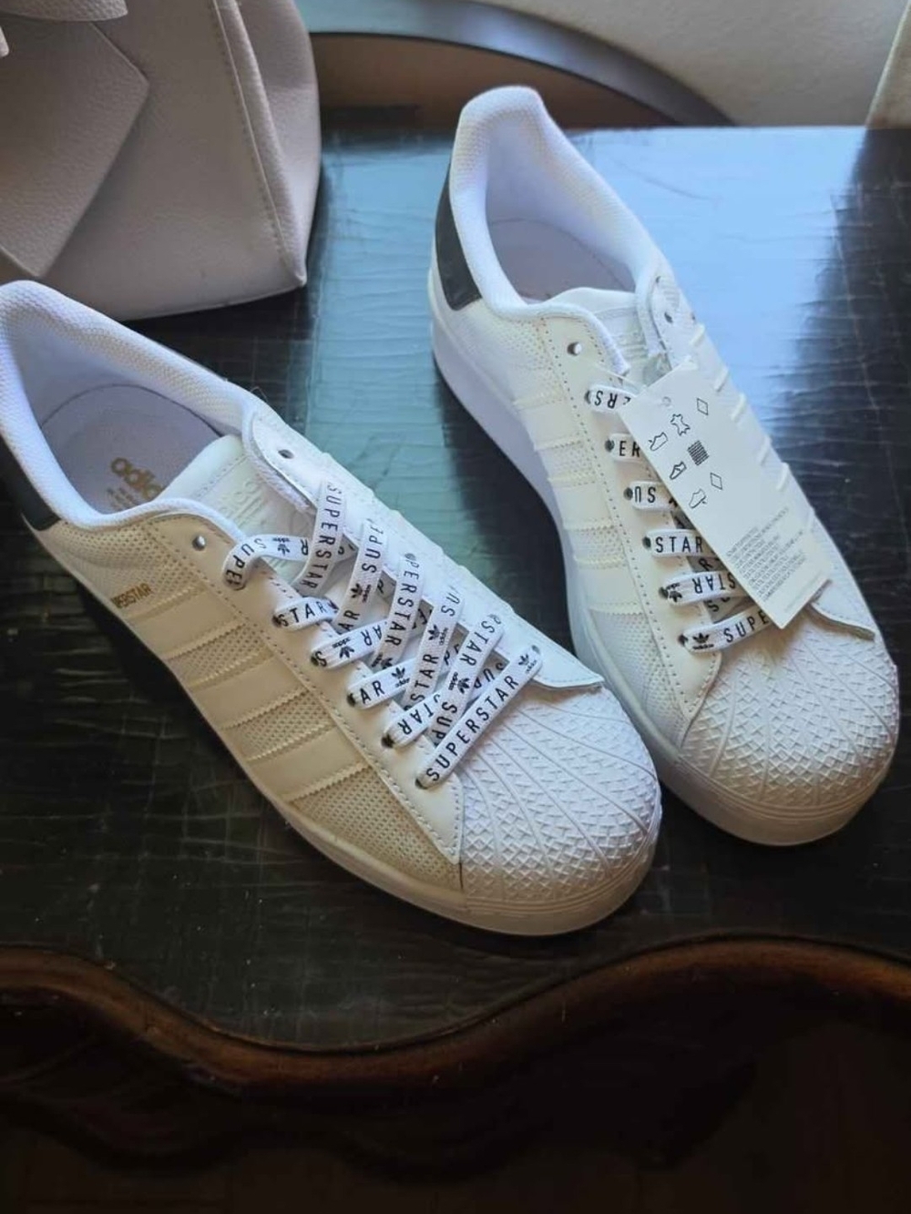 White Womens's Superstar Lace-Up Sneakers